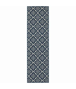 Oriental Weavers Meridian 5703B Navy/ Ivory Area Rug 2 ft. 3 in. X 7 ft. 6 in. Runner