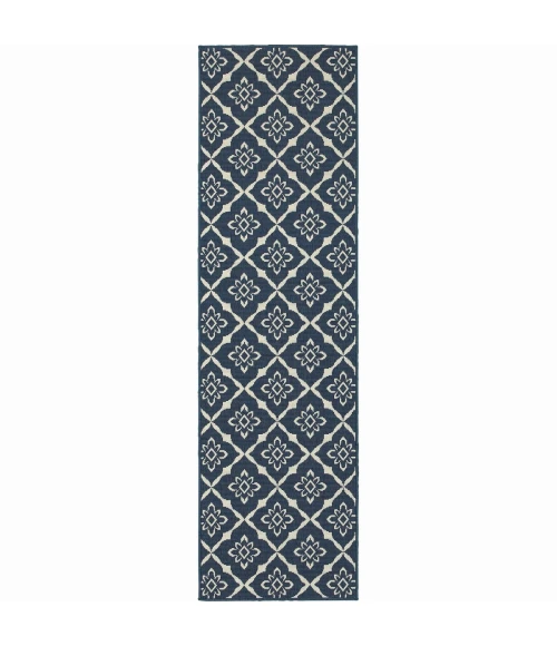 Oriental Weavers Area Rug Meridian 5703B Navy 8' 6" X 13' 0"