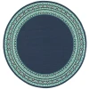 Oriental Weavers Meridian 9650B Navy/ Green Area Rug 7 ft. 10 in. Round