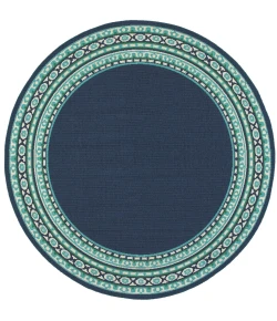 Oriental Weavers Meridian 9650B Navy/ Green Area Rug 8 ft. 6 in. X 13 ft. 0 in. Rectangle