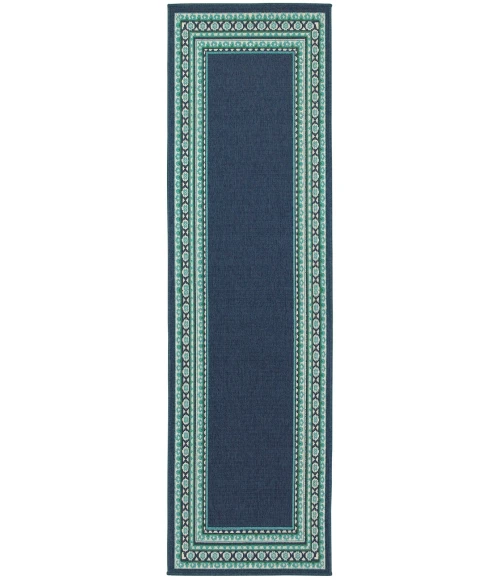 Oriental Weavers Area Rug Meridian 9650B Navy 8' 6" X 13' 0"