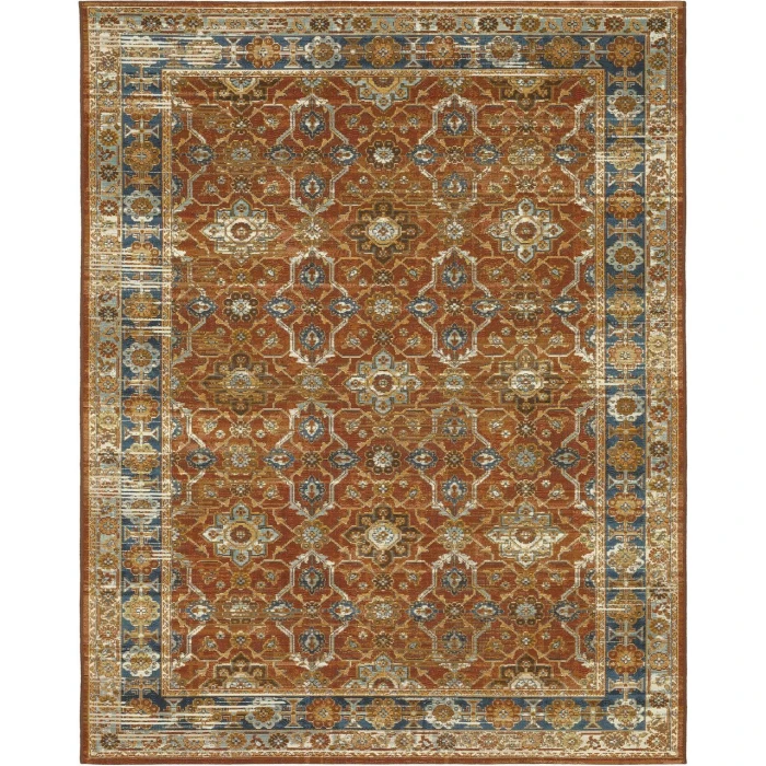 Oriental Weavers NAPLES 1204x Rust/Blue Rug 6' 7X9' 4