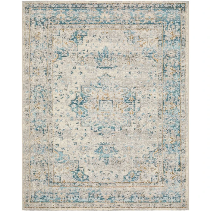 Oriental Weavers NAPLES 1221x Ivory/Blue Rug 6'7X9'4