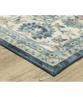 Oriental Weavers SUMTER sum02 Blue/Ivory Rug 2'X8'