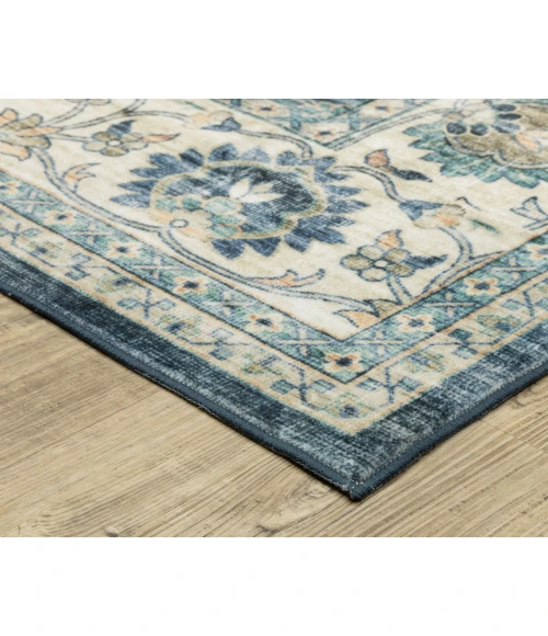 Oriental Weavers SUMTER sum02 Blue/Ivory Rug 2'X8'