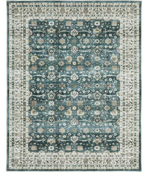 Oriental Weavers SUMTER sum08 Teal/Ivory Rug 2'X8'