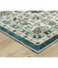 Oriental Weavers SUMTER sum08 Teal/Ivory Rug 2'X8'