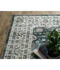 Oriental Weavers SUMTER sum08 Teal/Ivory Rug 2'X8'