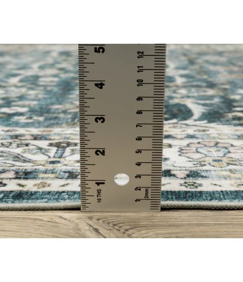 Oriental Weavers SUMTER sum08 Teal/Ivory Rug 2'X8'