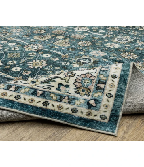 Oriental Weavers SUMTER sum08 Teal/Ivory Rug 2'X8'