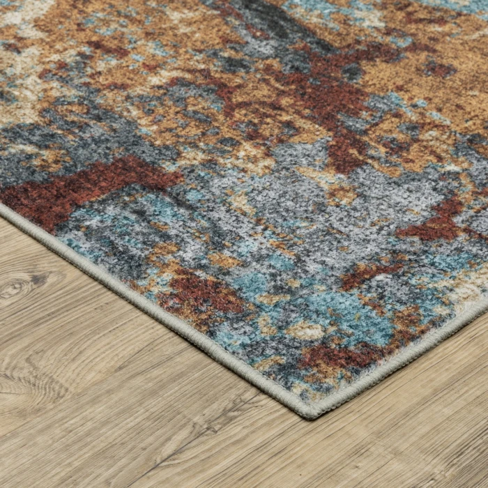 Oriental Weavers SUMTER sum13 Blue/Rust Rug 3' 6X5' 6