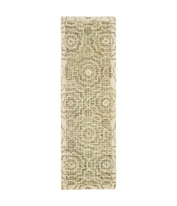 Oriental Weavers Tallavera 55606 Green/ Ivory Area Rug 2 ft. 6 in. X 8 ft. Runner