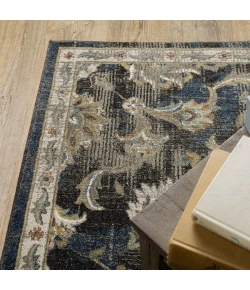 Oriental Weavers Venice 4333B Charcoal/ Blue Area Rug 6 ft. 7 in. X 9 ft. 2 in. Rectangle