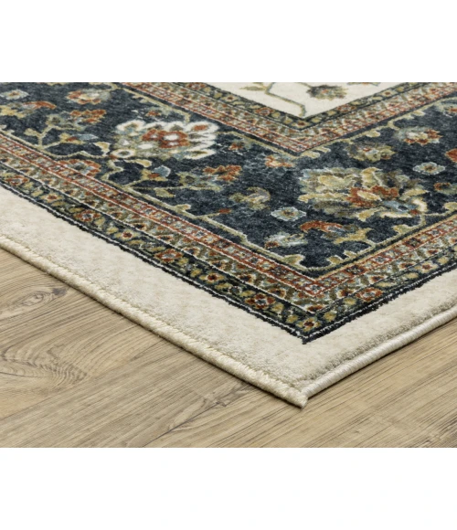 Oriental Weavers VIVIAN vi02b Ivory/Navy Rug 6'7X9'6