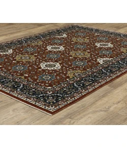 Oriental Weavers Vivian Vi04B Red/ Navy 6 Ft. 7 In. X 9 Ft. 6 In. Rectangle Rug