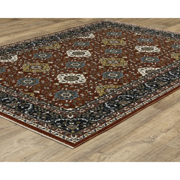 Oriental Weavers VIVIAN vi04b Red/Navy Rug 2' 3X7' 6