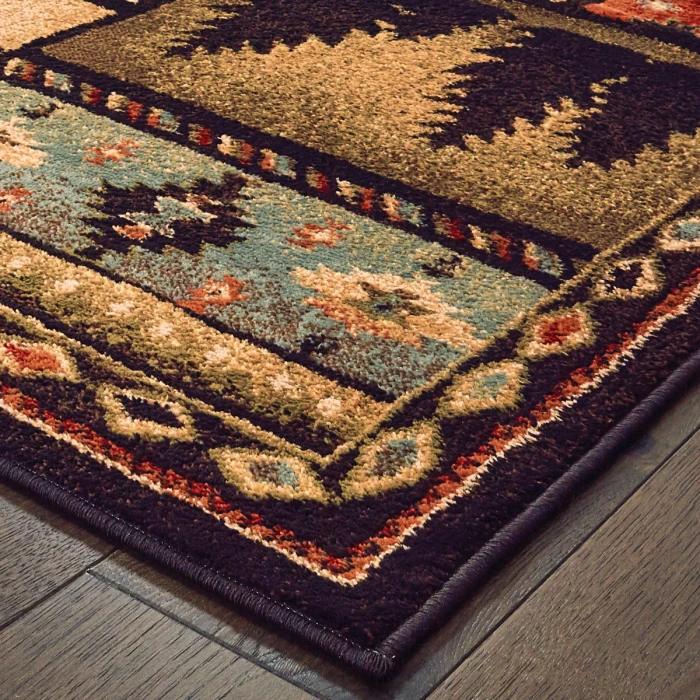Oriental Weavers Area Rug Woodlands 1041C Black 6' 7" X  9' 2"