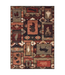 Oriental Weavers Woodlands 9601D Brown/ Rust Area Rug 5 ft. 3 in. X 7 ft. 3 in. Rectangle