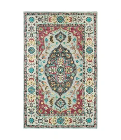Oriental Weavers Zahra 75504 Grey/ Pink Area Rug 3 ft. 6 in. X 5 ft. 6 in. Rectangle