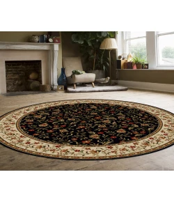 Radici USA Como 1593/1115/Black 5'3 Round Rug