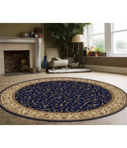 Radici USA Como 1599/1555/Navy 5'3 Round Rug