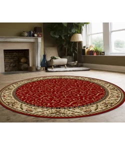 Radici USA Como 1599/1535/Red 5'3 Round Rug