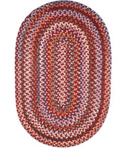 Rhody Astoria Red Velvet AS42 2 ft. X 3 ft. Oval Braided Rug