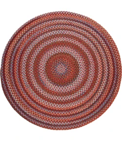 Rhody Astoria Red Velvet AS42 6 ft. X 6 ft. Round Braided Rug