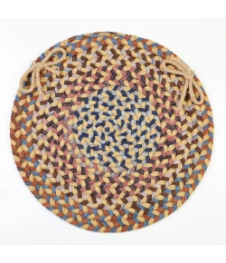 Rhody Astoria Wheat Field AS52 15 in. X 15 in. Chair Pad Braided Rug