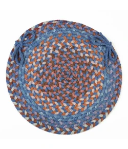 Rhody Astoria Blue Dragon AS92 15 in. X 15 in. Chair Pad Set-of-4 Braided Rug