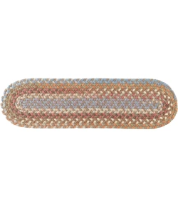 Rhody Bar Harbor Mocha BH37 8 in. X 28 in. Stair Tread Braided Rug