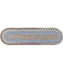 Rhody Bar Harbor Bluestone BH97 8 in. X 28 in. Stair Tread Set-of-13 Braided Rug