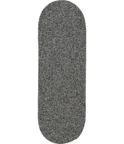 Rhody Elegance Frosty Black EG82 2 ft. X 8 ft. Oval Runner Braided Rug