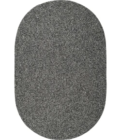 Rhody Elegance Frosty Black EG82 8 ft. X 11 ft. Oval Braided Rug