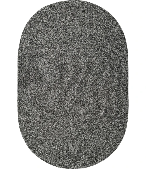 Rhody Elegance Frosty Black EG82 8 ft. X 11 ft. Oval Rug