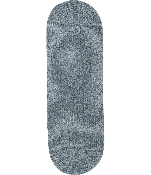 Rhody Elegance Dusty Blue EG92 2 ft. X 8 ft. Oval Runner Rug