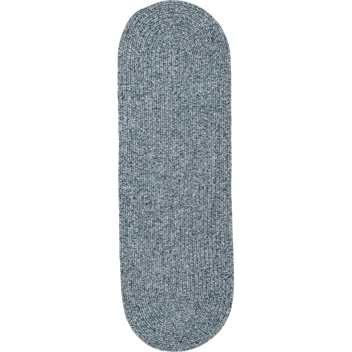 Rhody Elegance Dusty Blue EG92 2 ft. X 8 ft. Oval Runner Rug