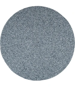 Rhody Elegance Dusty Blue EG92 8 ft. X 8 ft. Round Braided Rug