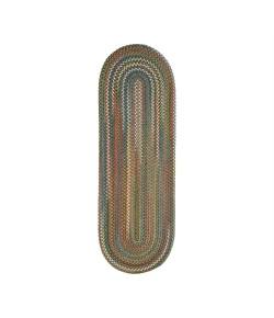 Rhody Country Jewel Emerald CJ25 2 ft. X 6 ft. Oval Runner Braided Rug