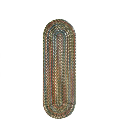 Rhody Country Jewel Emerald CJ25 2 ft. X 6 ft. Oval Runner Rug