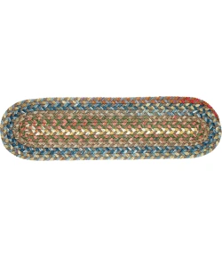 Rhody Country Jewel Bronze CJ35 8 in. X 28 in. Stair Tread Set-of-13 Braided Rug