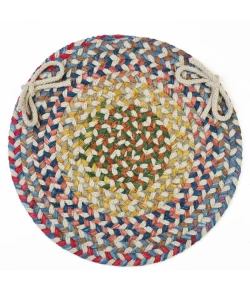 Rhody Country Jewel Champagne CJ55 15 in. X 15 in. Chair Pad Set-of-4 Braided Rug