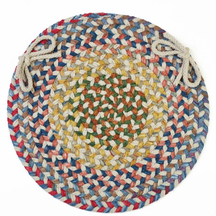 Rhody Country Jewel Champagne CJ55 15 in. X 15 in. Chair Pad Set-of-4 Rug