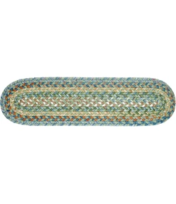 Rhody Country Jewel Peridot CJ65 8 in. X 28 in. Stair Tread Braided Rug