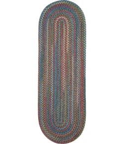 Rhody Country Jewel Sapphire CJ95 2 ft. X 8 ft. Oval Runner Braided Rug
