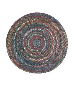 Rhody Country Jewel Sapphire CJ95 6 ft. X 6 ft. Round Braided Rug