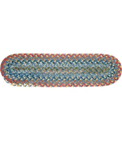 Rhody Country Jewel Sapphire CJ95 8 in. X 28 in. Stair Tread Braided Rug