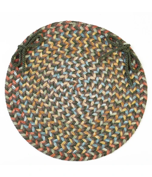 Rhody Cypress Dk. Taupe CY27 15 in. X 15 in. Chair Pad Set-of-4 Rug