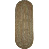 Rhody Cypress Dk. Taupe CY27 2 ft. X 8 ft. Oval Runner Braided Rug