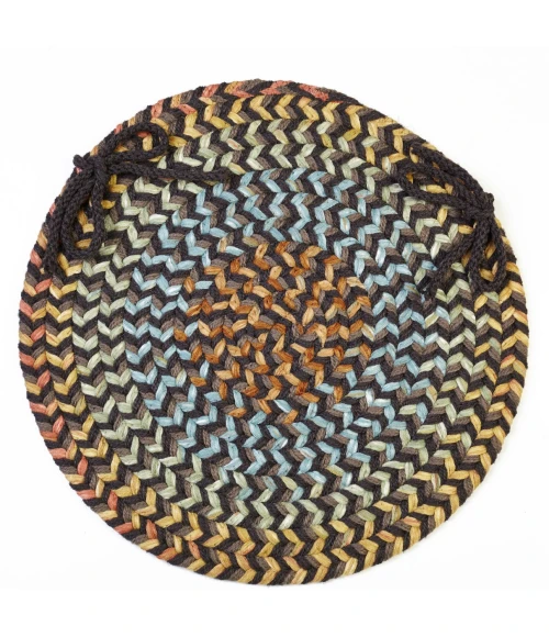 Rhody Cypress Brown Velvet CY37 15 in. X 15 in. Chair Pad Set-of-4 Rug